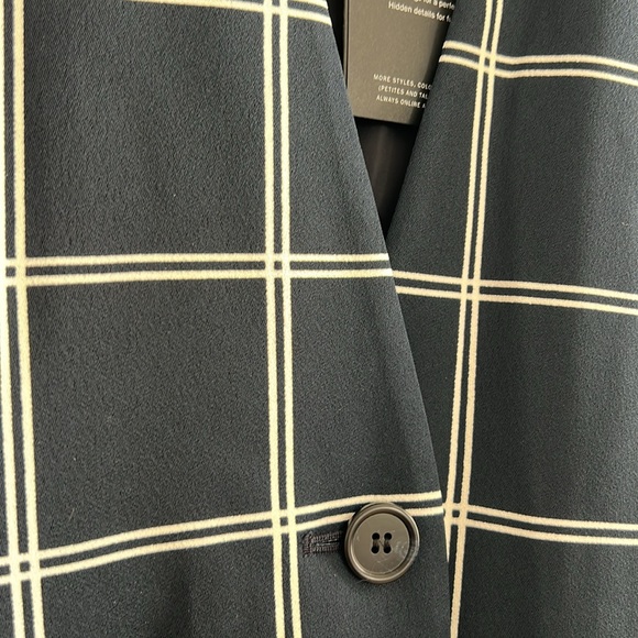 NWT J.CREW 365 French Girl Windowpane Vest Blazer size 0 Navy Blue Checkered - Picture 6 of 10